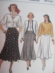 9328 VOG LONGER FIT FLARE GODET SKIRT 3 LENGTHS PATTERN 8-12